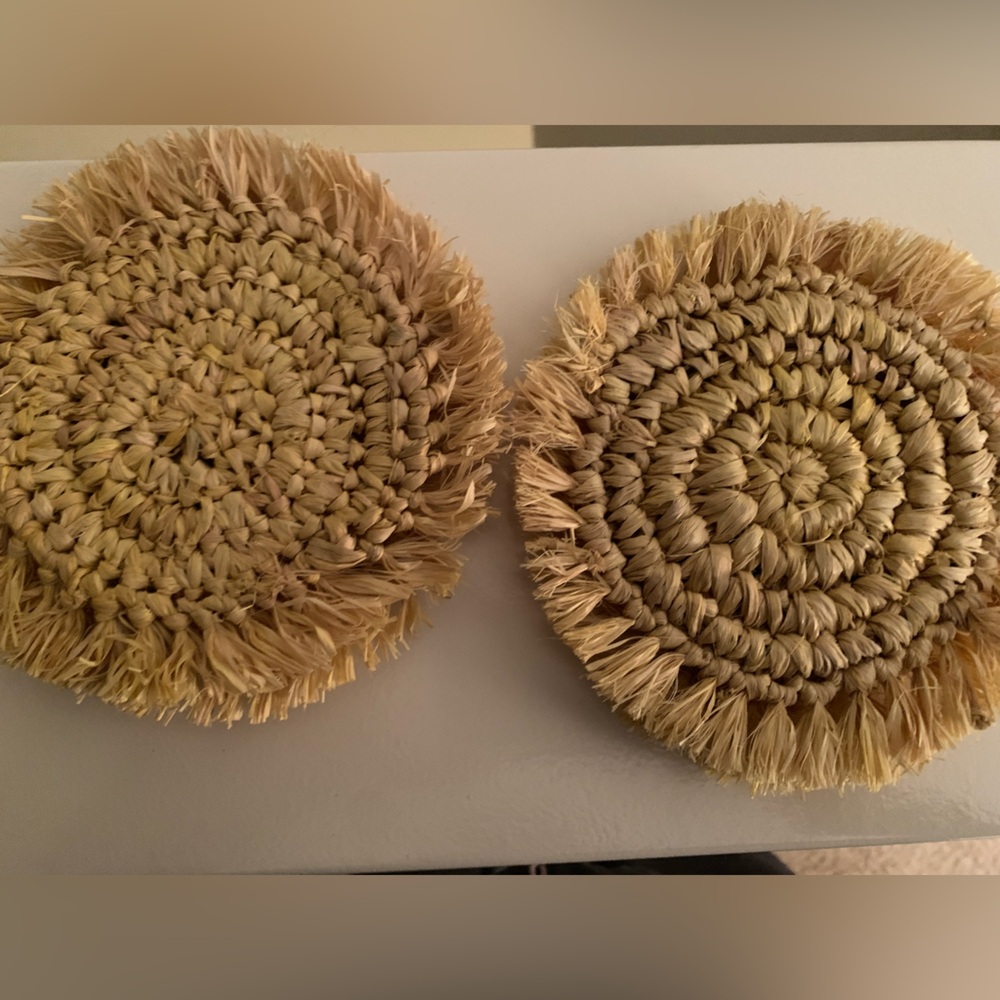 Set of Four (4) Yellow Coasters